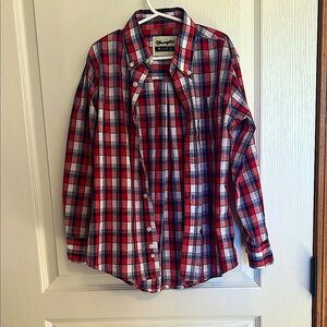 Boys Red White and Blue Button Down long sleeved shirt